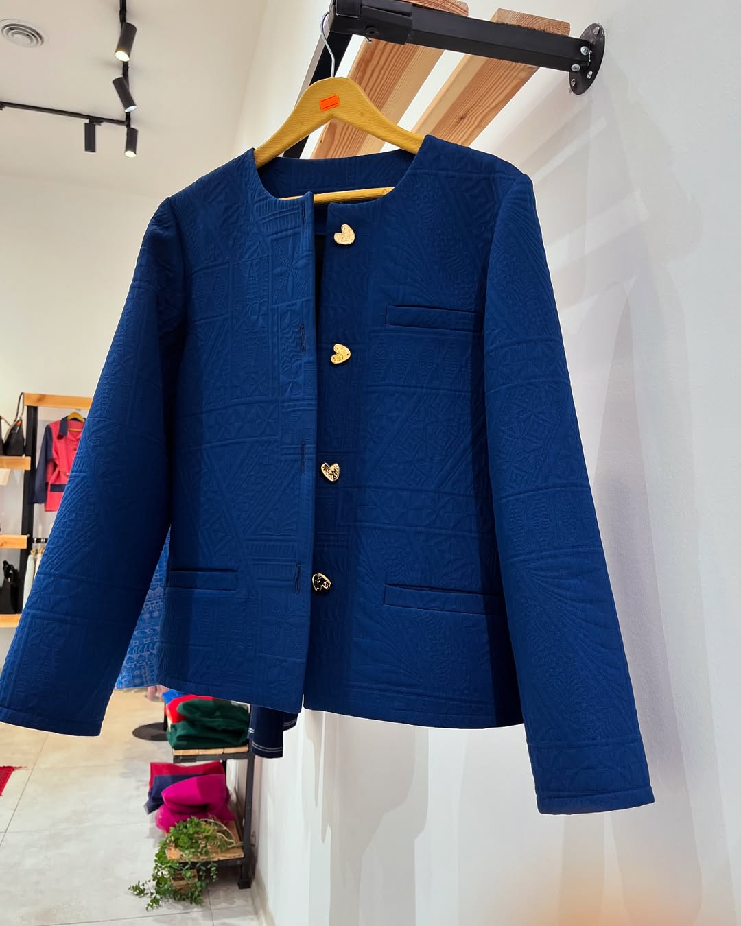 کت ژاکارد زنانه سورمه ای سایز ۳۸۴۴